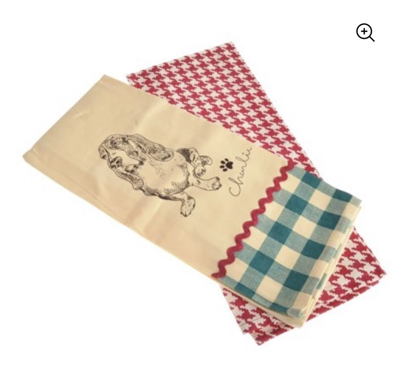 Nuevo Juego de 2 toallas de cocina The Pioneer Woman Charlie Basset Hound perro Foto 2 de 4