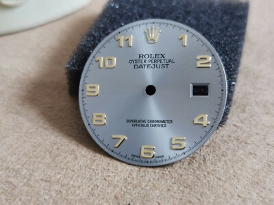 Rolex Herren Datejust 36mm Grau Rhodium Zifferblatt Gold Arabisch 16233 - 16238 Newoldstock