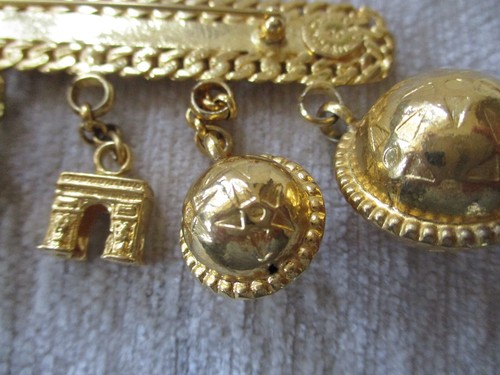 Vintage CELINE Made in Italy Balls & Arc Brooch Pin - Picture 12 of 23