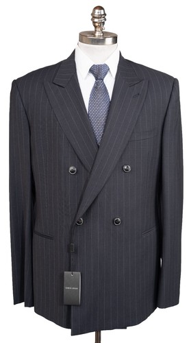 Giorgio Armani Mens Black Wool Tuxedo Suit Coat Jacket Blazer Size