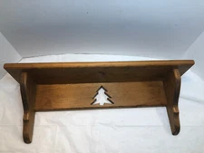 Vintage Rustic Country Style Wood Wall Shelf Pine Tree Eyelet Primitive 22"