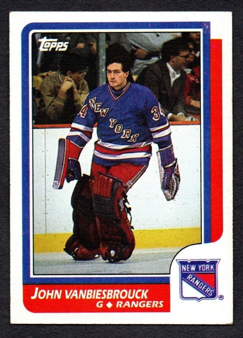 1986-87 TOPPS HOCKEY NHL Trading Card #9 - JOHN VANBIESBROUCK, New York Rangers