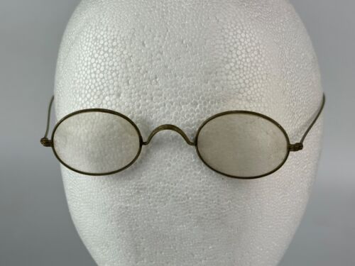 Antike Vintage gerahmte ovale Draht Hippie Oma Steampunk Brille - Bild 3 von 3