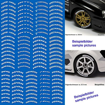 IDC DECALS Reifen Beschriftung abgenutzt Tires Labeling #4 used look 1:18 Decal Abziehbilde