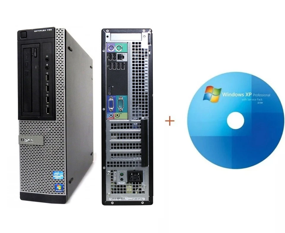 DELL i5 WINDOWS XP 32 bit PORTA COM SERIALE 4GB COMPUTER con CD INSTALLAZIONE