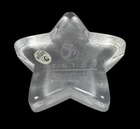 Fenton Glass Logo Star Clear & Frosted Star Paperweight DEFECT & Small Chip