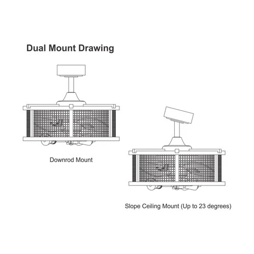 Humboldt 3-Light Ceiling Fan in Industrial and Cage Style 17 Inches Tall and 21 - Picture 7 of 8
