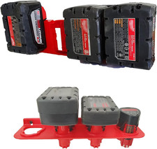 Battery Organizer Mount Holder Fit for Milwaukee M18 M12 Battery 2 for 12V and 2