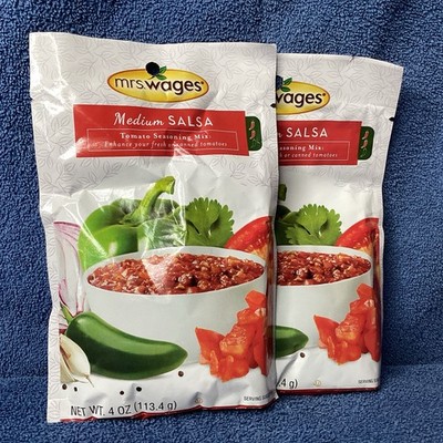 2 pack of Mrs. Wages Medium Salsa tomato seasoning mix 4 oz