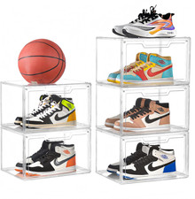 Magnetic Acrylic Clear Shoe Boxes   360  Transparent Stackable Sneaker Storage 
