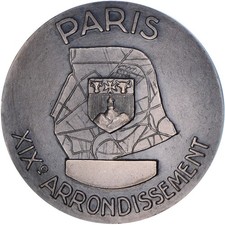 France, Médaille, XIXème Arrondissement, Paris, 1972, Delannoy, SPL+, Bronze
