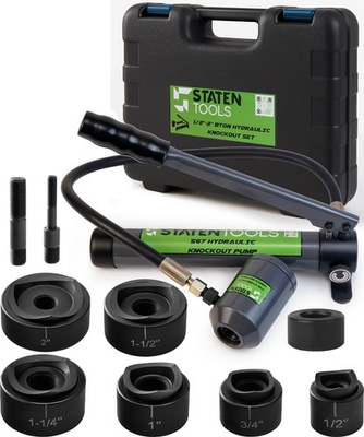 #ad #ad 1 2quot; 2quot; Hydraulic KO Set 8 Ton 6 Dies 11 16 Gauge Staten Tools $114.99