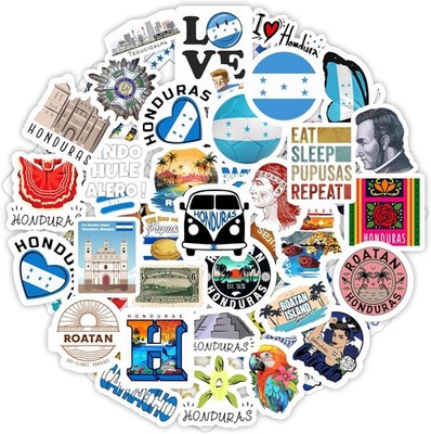BulbaCraft 100Pcs Honduras Stickers for Water Bottle and 