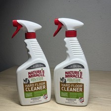 Lot Of 2 NATURE'S MIRACLE 24oz Hard Floor Cleaner Stain Odor Remover