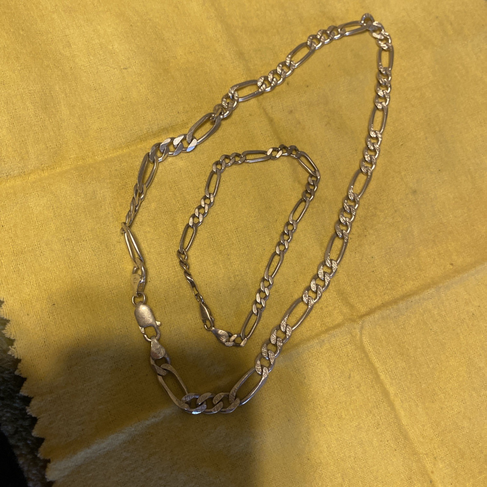 Solid 925 sterling silver chain & Bracelet Set (x… - image 5