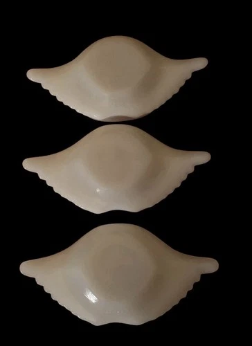 Vintage Glasbake Milk Glass Crab Imperial Dish Baking Shells Set of 3