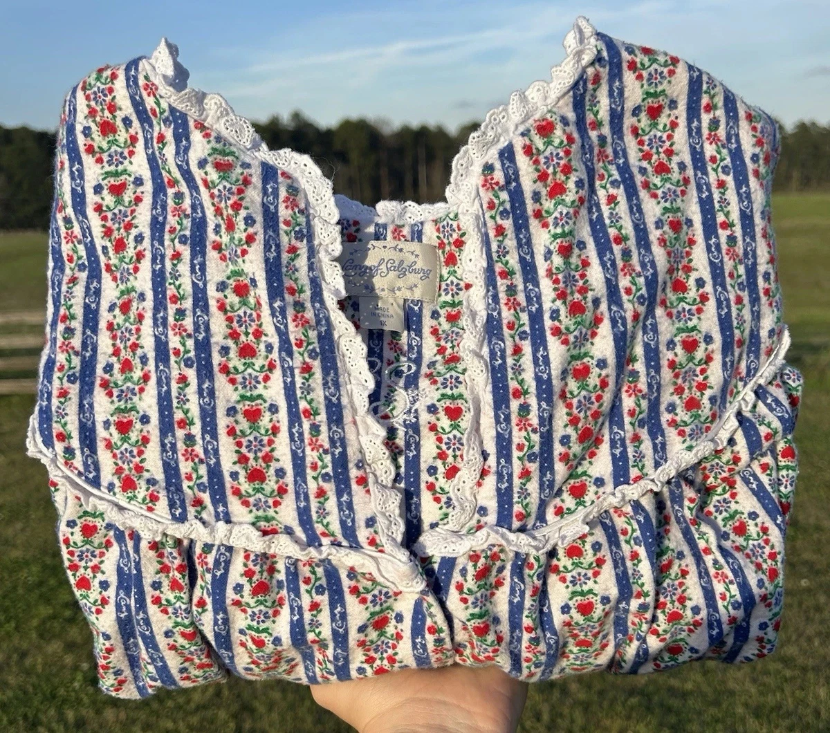 Vintage Original Lanz Salzburg Floral Embroidered Blue Belt Vintage Lanz of Salzburg - Etsy main image 3