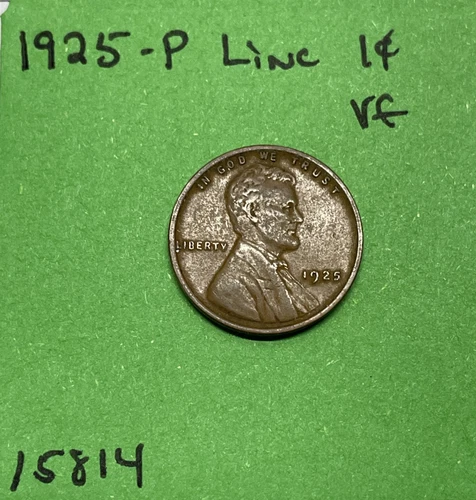 1925-P Lincoln Wheat Cent / Penny 1c VF Very Fine