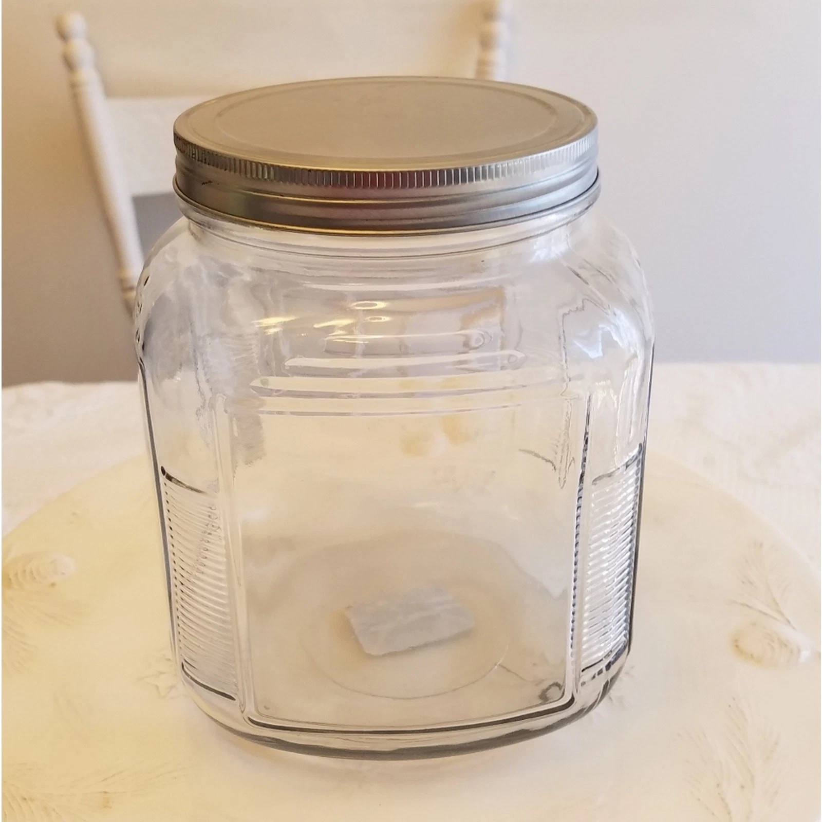 Anchor Hocking 2qt/2L Glass Cracker Jar Canister Metal Lid
