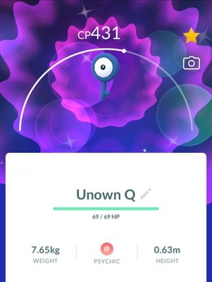 Shiny Unown Q GO  Read Below