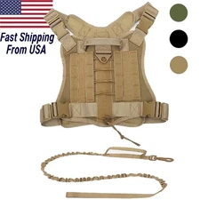 Tactical Dog Harness Military Adjustable Dog Vest with Handle No-pull Large