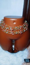 2pcs Authentic African Glass Crystal Ghana Style Waist/Belly Beads For Women