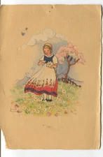 1945 US Army APO757 Germany Postcard Female Soldier to sister Pauline Agria WWII