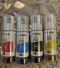 Genuine Epson 522 Ink Bottles 4 Pack for ET-2720 ET-2800 ET-2803 ET-4700 ET-4800