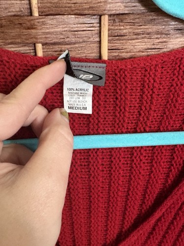 Vintage 90s Y2K RAVE Penny Lane Long Cardigan Sweater Shrug Red - Picture 6 of 10