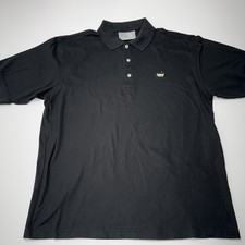 Augusta National Golf Shop Masters Polo Shirt 60's Two Ply Mercerized Black Sz L