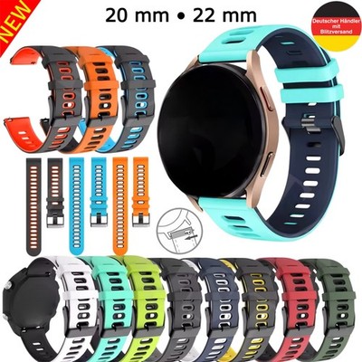 Uhrenarmband Silikon 20 22 mm 2-farbig Universell Samsung Garmin Ersatzband Band