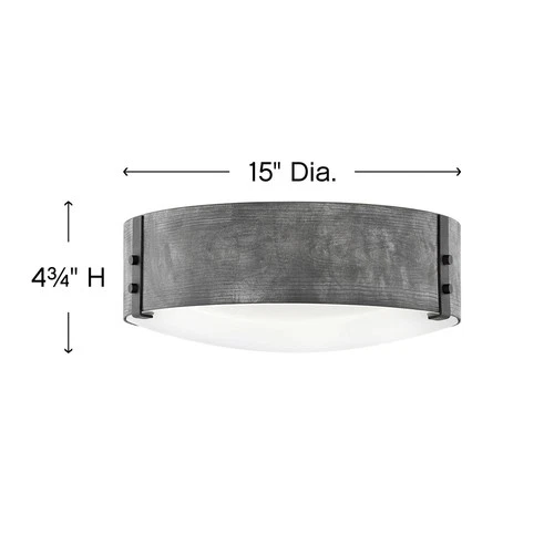Hinkley Lighting 29203 Sawyer 3 Light 15"W Open Air Outdoor Flush - Aged Zinc - Picture 7 of 7