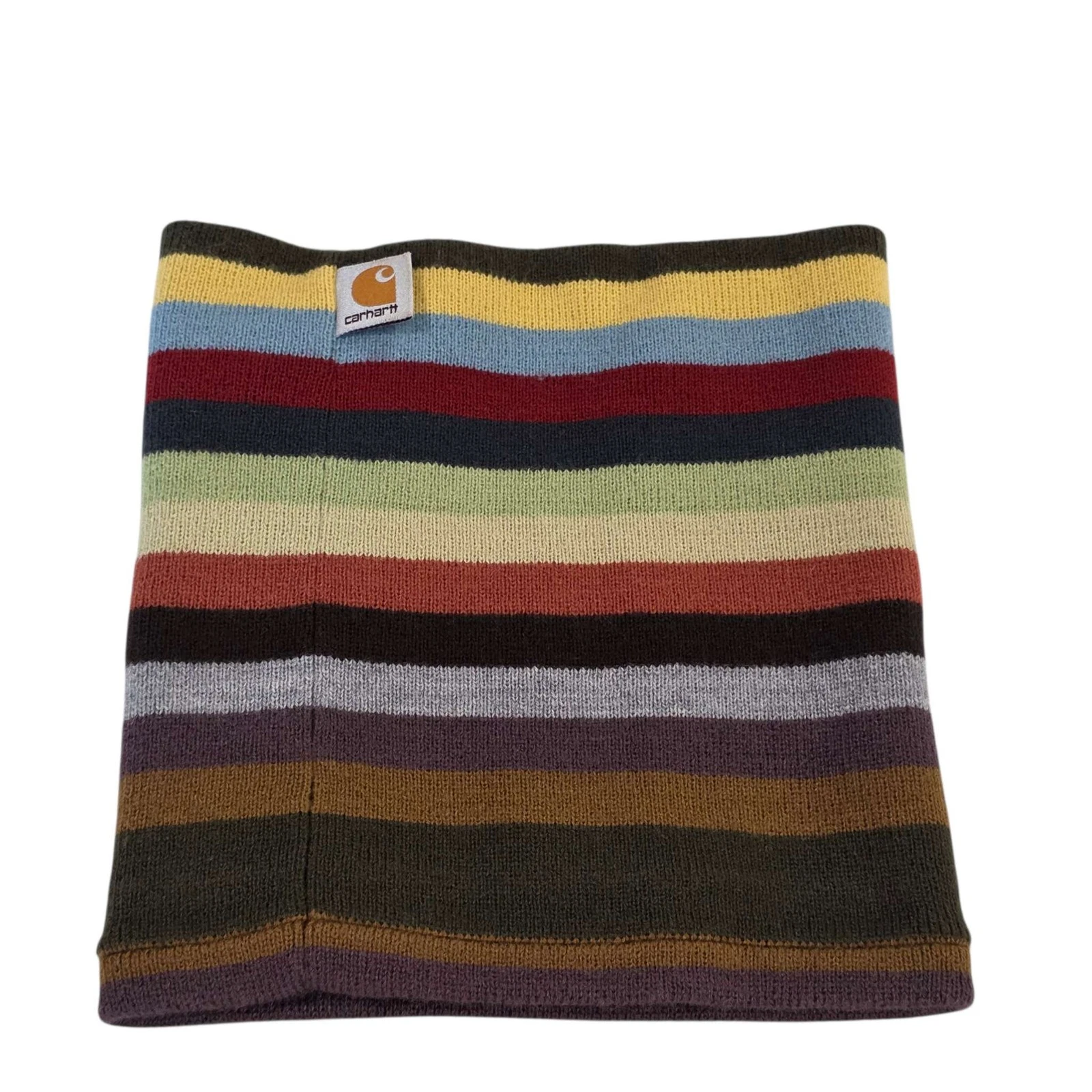 Carhartt Striped Acrylic Neck Gaiter Winter Warm Multi Color Outdoors Hiking