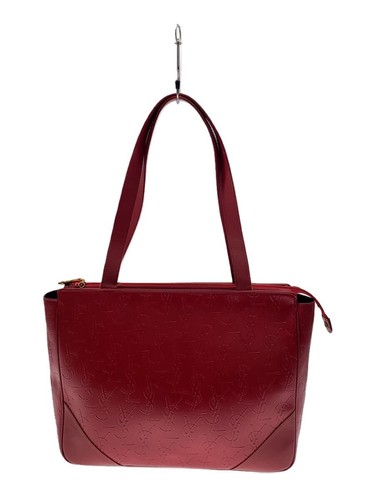 Yves Saint Laurent Tote Bag Leather Red Patterned