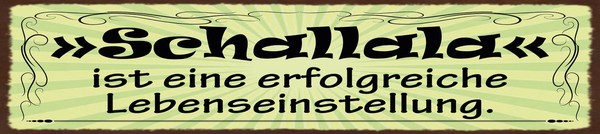 Holzschild 10X46 Cm Schallala Ist Eine Lebenseinstellung Deko Geschenk Schild-image