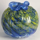 John Fenton Art Glass Pumpkin Blue Yellow Frit Appears Greenish 2014 FREE SHIP