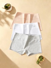 3pcs Women's Boyshort Underwear, 95 Cotton 5 Spandex, High Waist Wide Wa