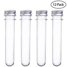 Plastic Test Tubes Laboratory Supplies Testing Vials Bottles with Lids Caps