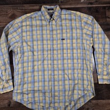 Vintage Faconnable Mens Shirt Mens Large Yellow Plaid Button Up France USA Made