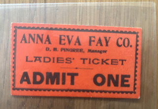 C1880 ORIGINAL LADIES TICKET TO MEDIUM & MENTALIST ANNA EVA FAY PERFORMANCE