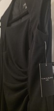 NWT Size 4 Tahari ASL Cap Sleeve Rouched Black Dress Career MSRP $120