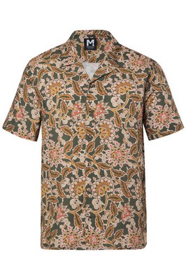 Men Plus Herren große Größen Hemd Halbarm Cuba Kragen kastiger Fit Alloverprint