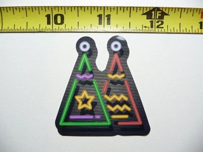 2 CHRISTMAS TREES HOLIDAYS SMALL STICKER DECAL NEON STYLE BRIGHT VINYL