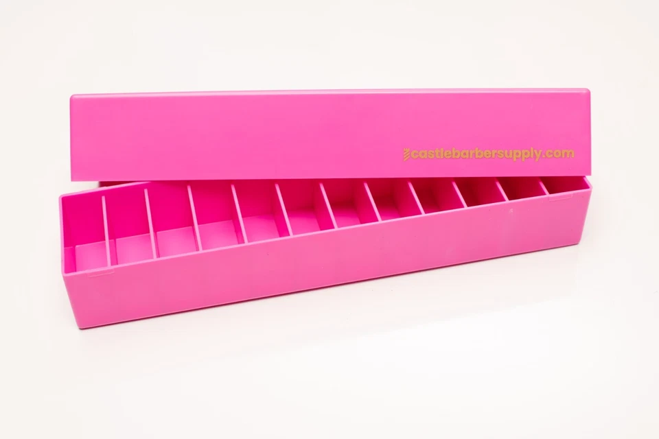 Barber Brick - PINK (SECURE 12 slot Clipper Blade Organizer with Snap Lid) - Image 3 of 4