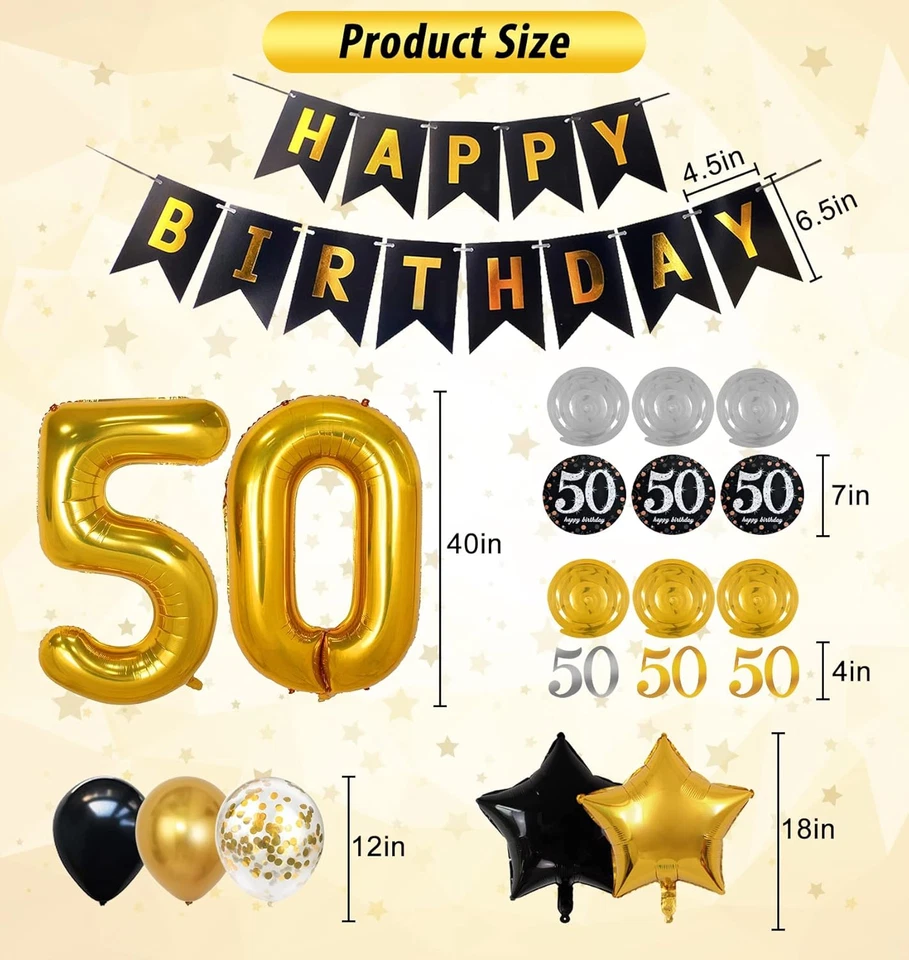 50Th Birthday Decorations for Men Women, over the Hill Party Supplies 50Th Birth - Изображение 3 из 4