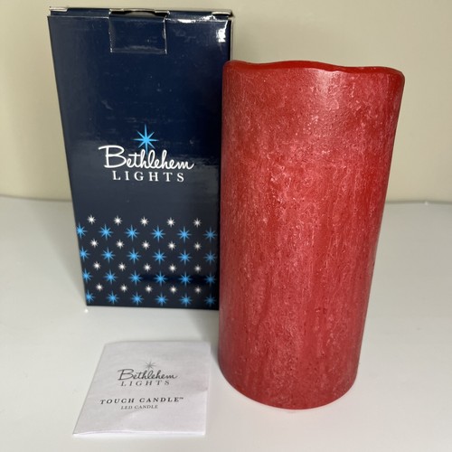 2 Bethlehem Lights Touch Red Flameless Cordless Candles w Timer Christmas Pillar - Picture 6 of 9