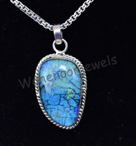 925 Sterling Silver Pendant 29.85 Ct Natural Monarch Fire Opal Cabo Certified - Picture 4 of 9