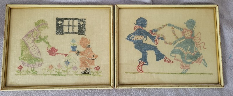 Antique Cross Stitch Denholm & McKay Co. Picture Galleries Lot of 2 28290 2-7-06