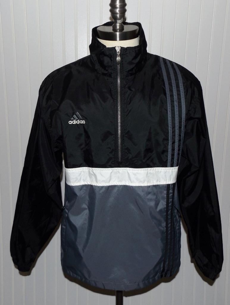 Men's Vintage Adidas Jacket Small 1/2 Zip Nylon Vente… Gem