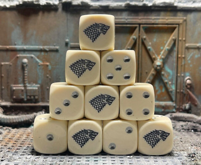 House Stark, Custom Inspired Dice, ideal for Tabletop Games